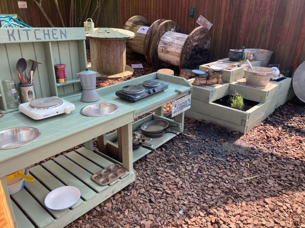 Mud kitchen area for kids